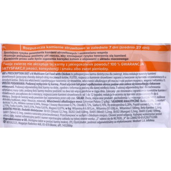 Voer Hill's Feline c/d Urinary Care Multicare Volwassen Kip 8 kg