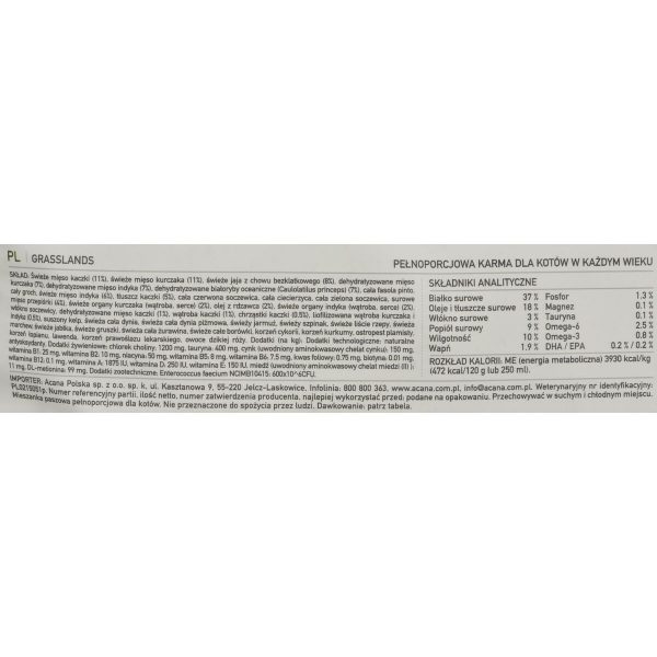 Kattenvoer Acana Grasslands Kip Vis Lam 4,5 Kg
