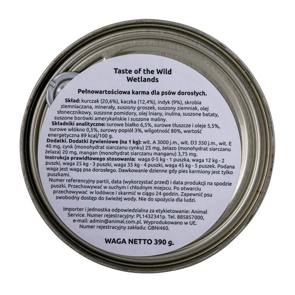 Natvoer Taste Of The Wild Wetlands Pauw Eend Vogels 390 g