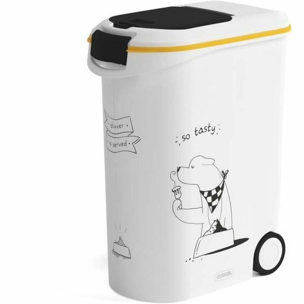 Pet food canister Curver 794096 Met wieltjes Wit Plastic 20 kg 54 L 49,3 x 27,8 x 60,5 cm