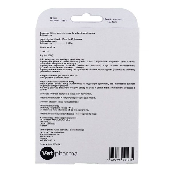 Anti-parasite collar Francodex PrevenDog 65 cm Teken