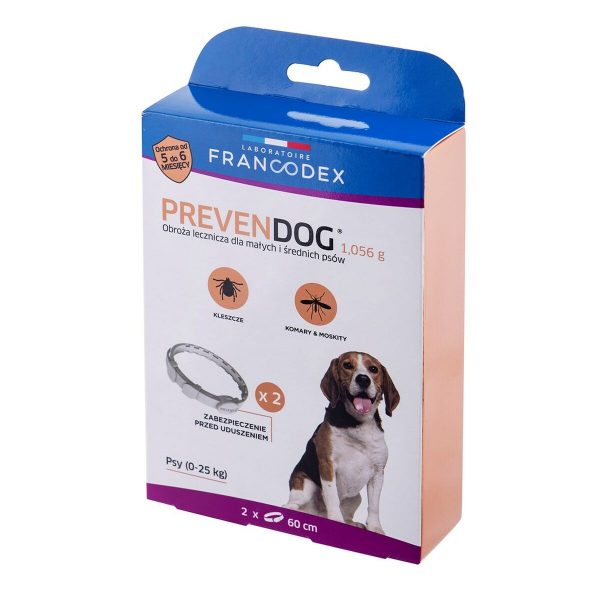 Anti-parasite collar Francodex PrevenDog 65 cm Teken 2 Stuks