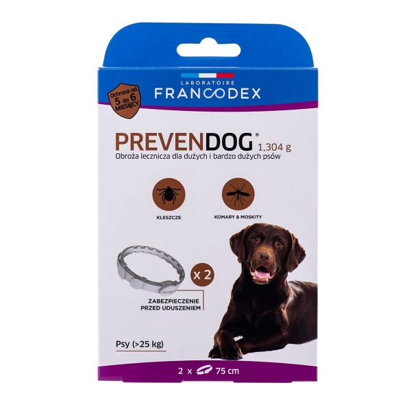 Anti-parasite collar Francodex PrevenDog 75 cm Teken 2 Stuks