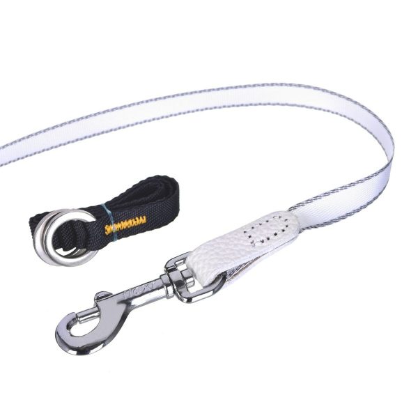 Hondenriem Flexi Glam Composition with Swarovski crystals 3 m Wit S