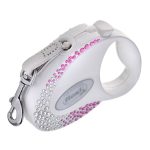 Hondenriem Flexi Glam Composition with Swarovski crystals 3 m Wit S