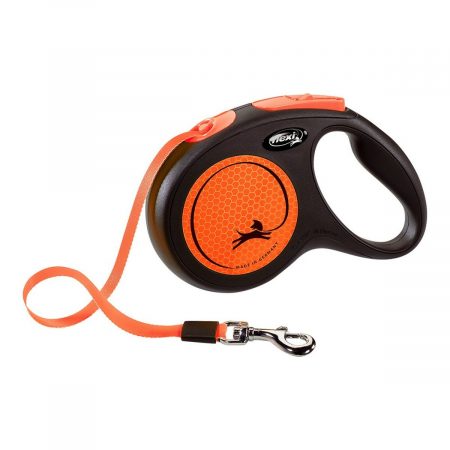 Hondenriem Flexi NEW NEON 5 m Oranje Maat M
