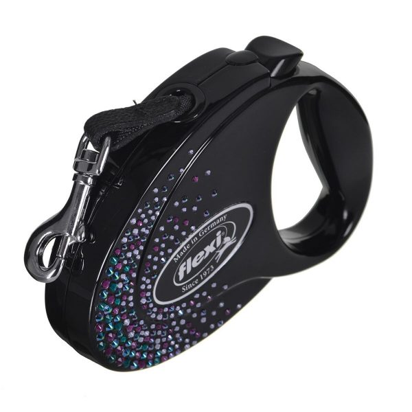 Hondenriem Flexi Glam Splash 5 m Zwart