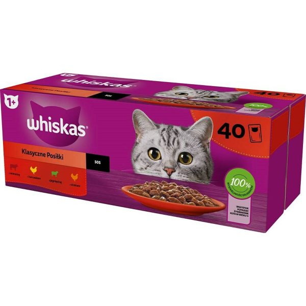 Kattenvoer Whiskas Classic Meals Kip Kalfsvlees Lam Vogels 40 x 85 g