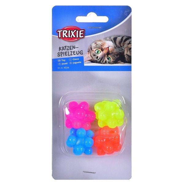 Hondenspeelgoed Trixie Bubble Multicolour Multi Rubber Natuurlijk rubber Plastic Binnenkant/Buitenkant (4 Stuks)