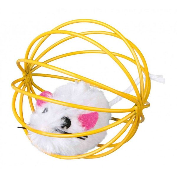 Speelgoed Trixie Mouse in a Wire Ball Multicolour Polyester