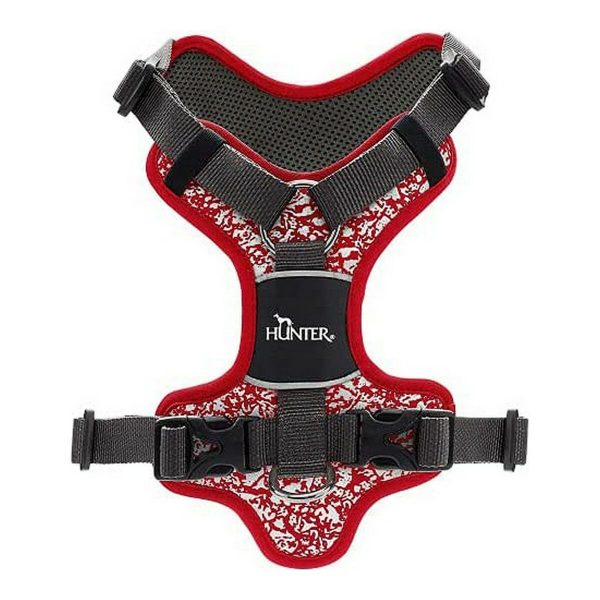 Hondentuigje Hunter Divo Rood Grijs Reflecterend Maat L (72-100 cm)