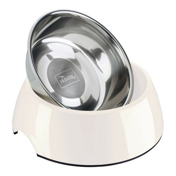 Voerbak voor honden Hunter Melamine Roestvrij staal Wit 350 ml (18,5 x 18,5 x 9,5 cm)