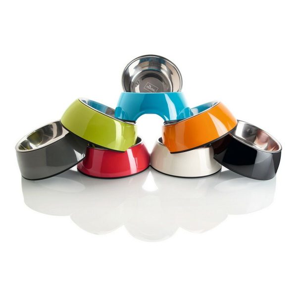 Voerbak voor honden Hunter Melamine Roestvrij staal Zwart 160 ml (14,5 x 14,5 x 7 cm)