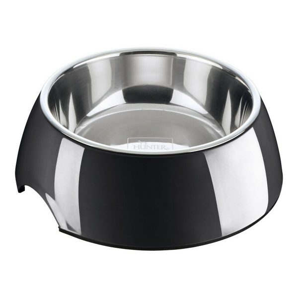 Voerbak voor honden Hunter Melamine Roestvrij staal Zwart 700 ml (22 x 22 x 11,5 cm)