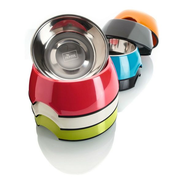 Voerbak voor honden Hunter Melamine Roestvrij staal Zwart 700 ml (22 x 22 x 11,5 cm)