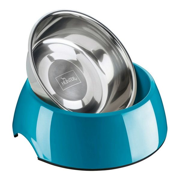 Voerbak voor honden Hunter Melamine Roestvrij staal Blue 160 ml (14,5 x 14,5 x 7 cm)