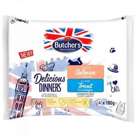 Kattenvoer Butcher's Delicious Zalm 4 x 100 g