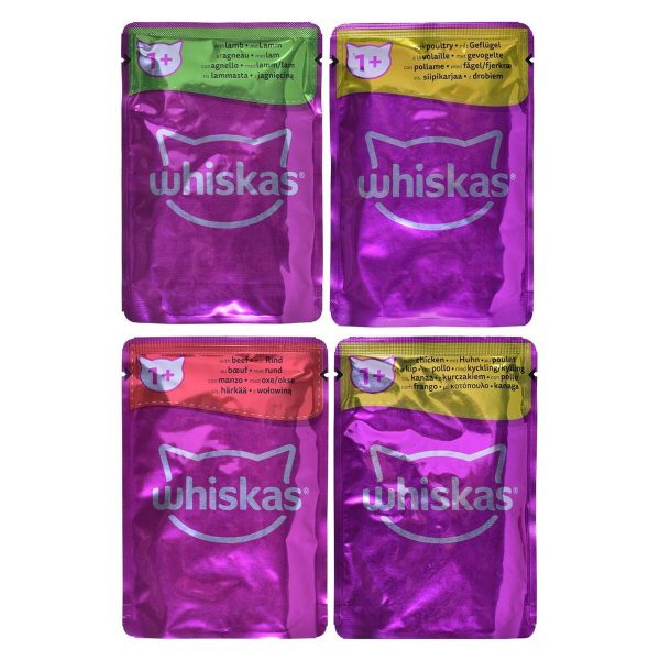 Kattenvoer Whiskas Classic Meals Kip Kalfsvlees Lam Vogels 80 x 85 g
