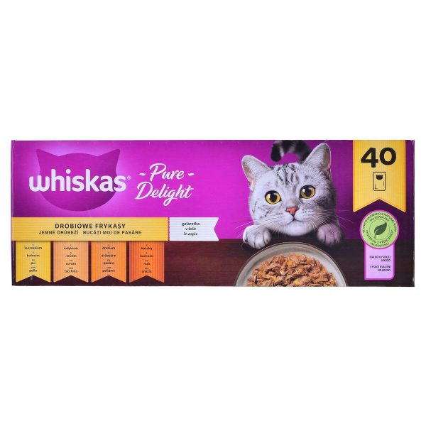 Kattenvoer Whiskas Pure Delight Kip Pauw Eend Vogels 40 x 85 g