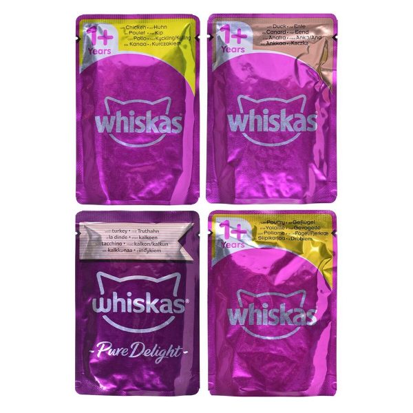 Kattenvoer Whiskas Pure Delight Kip Pauw Eend Vogels 40 x 85 g