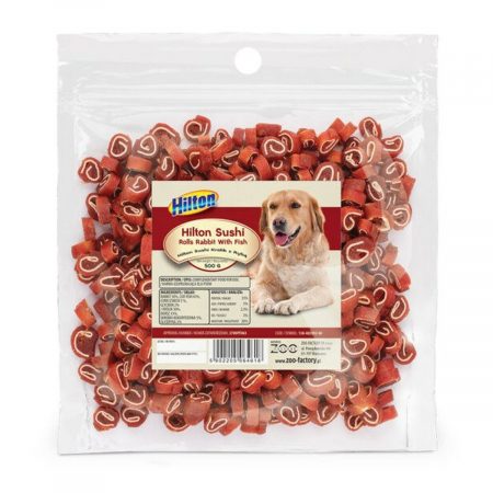 Snack voor honden Hilton Sushi Rolls Kabeljauw Konijnenvlees 500 g