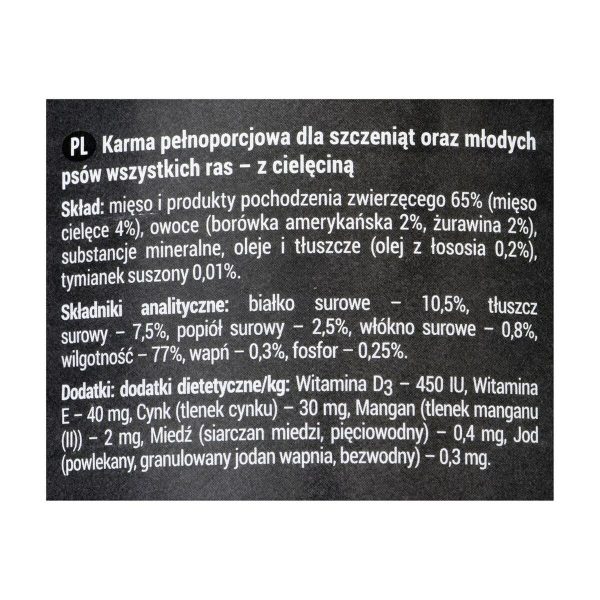 Natvoer Dolina Noteci Rafi Junior Bosbessen Kalfsvlees 400 g