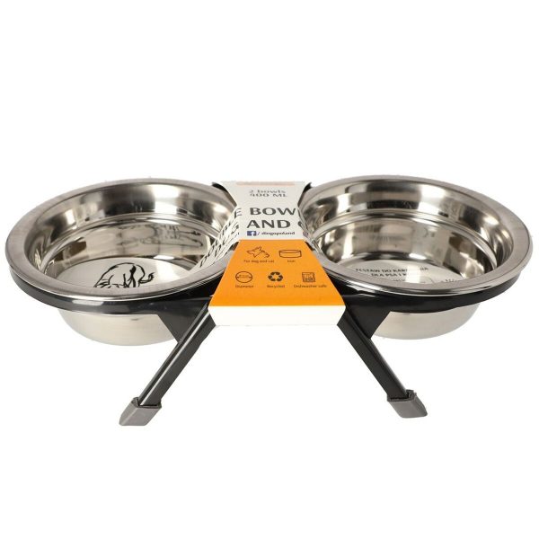 Voerbak voor katten Dingo 14530 Zwart metaal