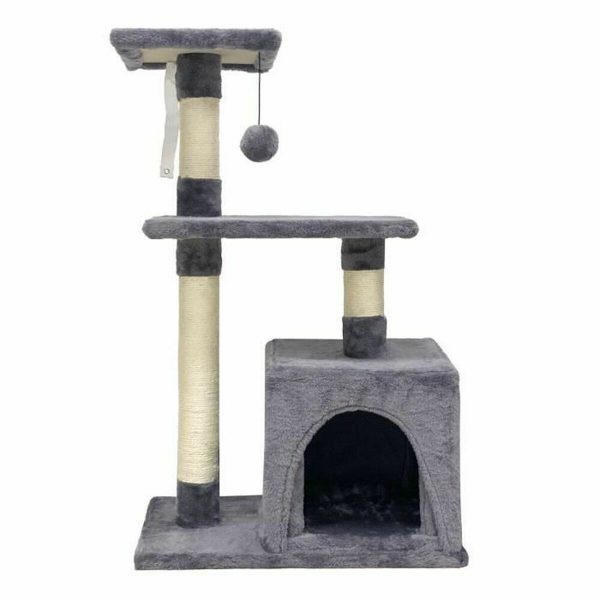 Krabpaal voor Katten POPPY 50 x 30 x 80 cm Grijs