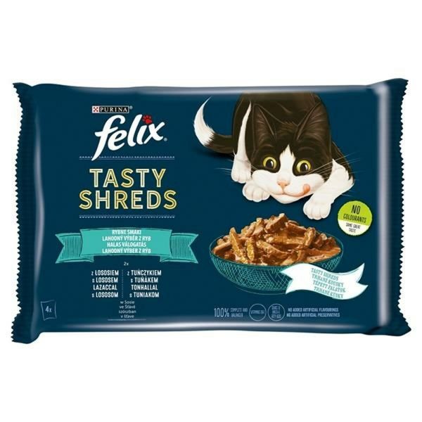 Kattenvoer Purina Tasty Shreds Zalm Tonijn 4 x 80 g