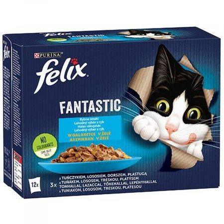 Kattenvoer Purina Fantastic Zalm Tonijn Kabeljauw 12 x 85 g