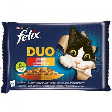 Kattenvoer Purina Duo Kip Kalfsvlees Lam Lever Vogels 4 x 85 g