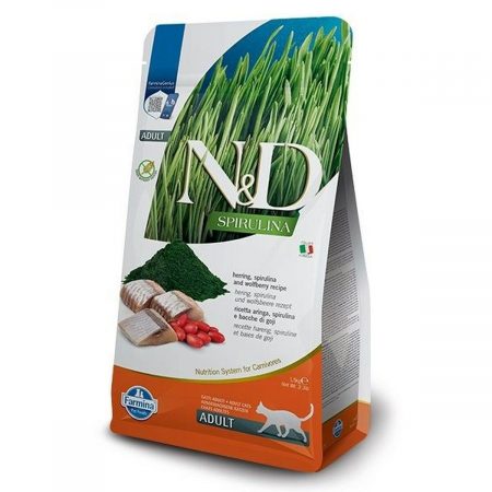Kattenvoer Farmina N&D Spirulina Herring Kattenkruid Volwassen 1,5 Kg