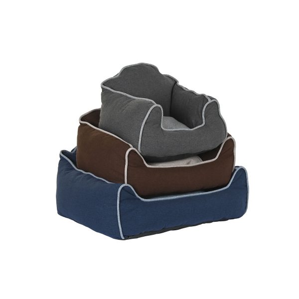 Hondenbed DKD Home Decor Blauw Bruin Grijs 72 x 61 x 34 cm