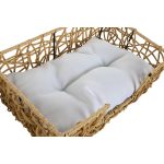 Hondenbed Home ESPRIT Wit Lichtbruin Metaal Synthetische rotan 50 x 35 x 14 cm (2 Onderdelen)