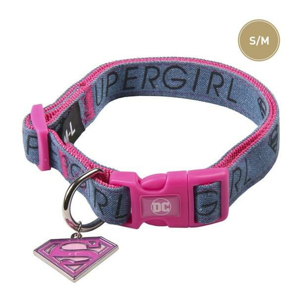 Hondenhalsband Superman Roze S/M
