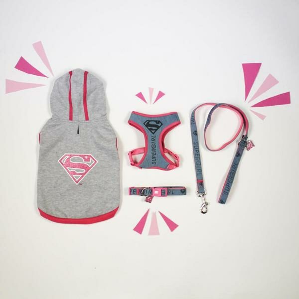 Hondenhalsband Superman Roze S/M