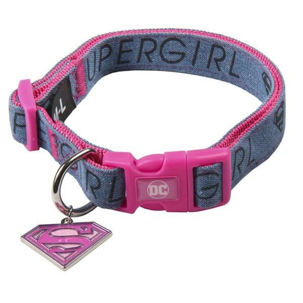 Hondenhalsband Superman Roze S/M