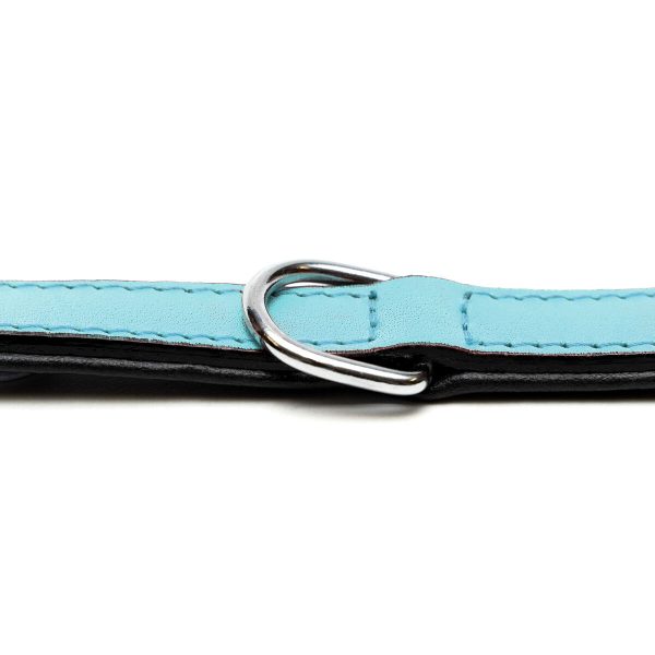 Hondenhalsband Gloria 30 cm Gestoffeerd Leer Blauw