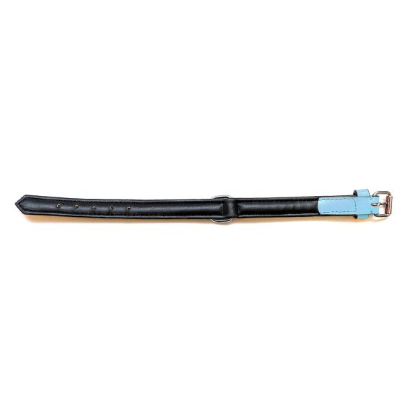 Hondenhalsband Gloria 30 cm Gestoffeerd Leer Blauw