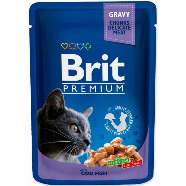 Kattenvoer Brit Pouches Family Plate Kip Pauw Kalfsvlees Kabeljauw 12 x 100 g