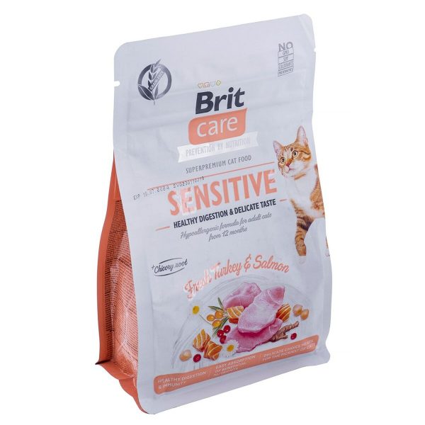 Kattenvoer Brit Care Grain-Free Sensitive Volwassen Zalm Pauw 400 g
