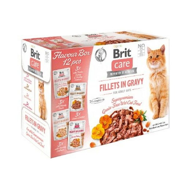 Kattenvoer Brit Kip Zalm Pauw Eend 12 x 85 g