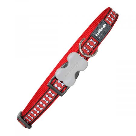 Hondenhalsband Red Dingo Reflecterend Botten Rood (2,5 x 41-63 cm)