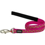 Hondenriem Red Dingo STYLE STARS LIME ON HOT PINK 15mm x 120 cm