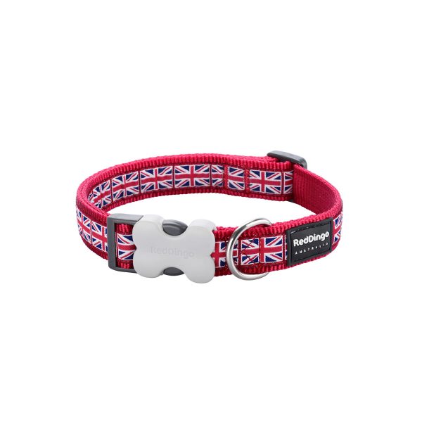 Hondenhalsband Red Dingo STYLE UNION JACK FLAG 31-47 cm