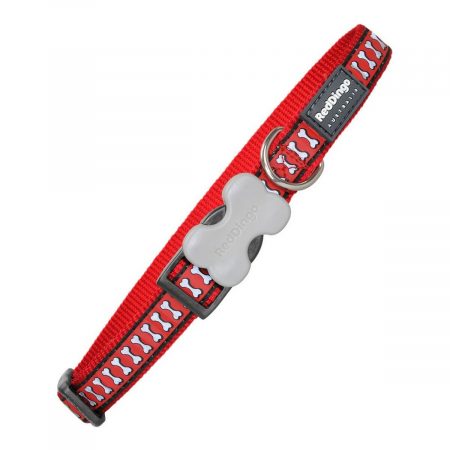 Hondenhalsband Red Dingo Reflecterend Botten Rood (1,5 x 24-36 cm)