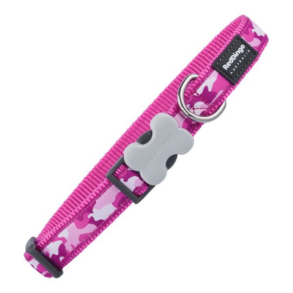Hondenhalsband Red Dingo Camouflage Fuchsia 20-32 cm