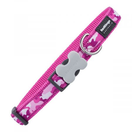 Hondenhalsband Red Dingo Fuchsia Camouflage (1,5 x 24-36 cm)