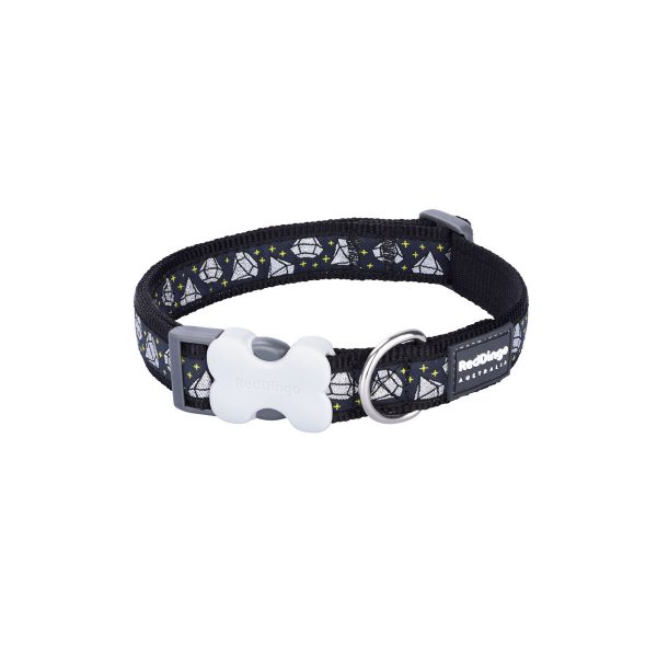 Hondenhalsband Red Dingo STYLE DIAMOND Zwart 31-47 cm