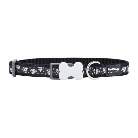 Hondenhalsband Red Dingo STYLE DIAMOND Zwart 41-63 cm
